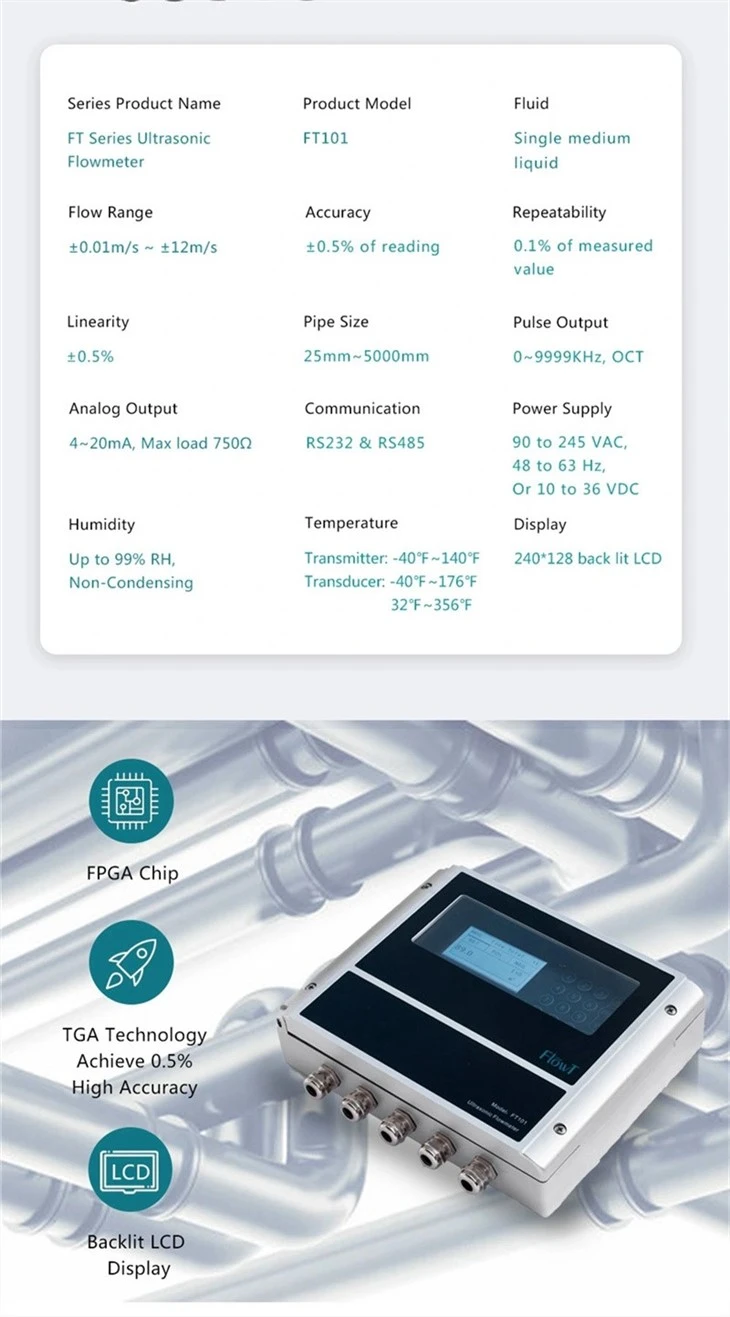 info-1-1 Low Cost High Quality RS485 Ultrasonic Flow Meter